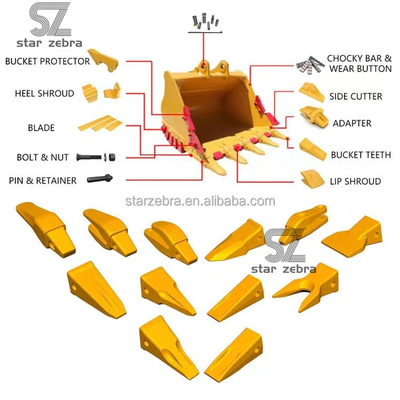 1U3252 E312 RC Dentes de cubo Excavadora Dentes de cubo de roca y adaptador