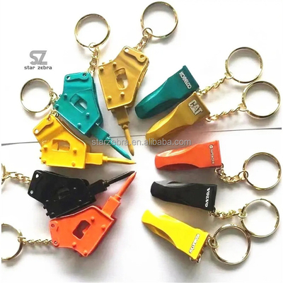 Para el metal creativo 3d Excavador Bucket Bucket Tooth Modelo llavero llavero / Bucket Tooth llavero / Excavador Bucket llavero anillos