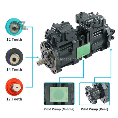 Excavadora bomba de pistón hidráulica principal K3V140DT K3V140DT K3V180DT K6V63DT K3V112DT Para Kawasaki
