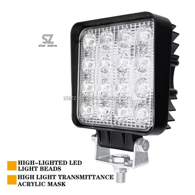 Luz de trabajo de LED faro Lámpara de conducción Funcionamiento de 48W para maquinaria agrícola Tractor Excavadora Recolector Recolector Bulldozer
